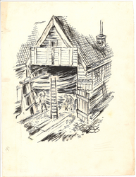 CMO10902-018 Oude schuur waar ooit de eerste schepen van de fa. W. van Goor werden gebouwd (Zie ook publicatie van ...
